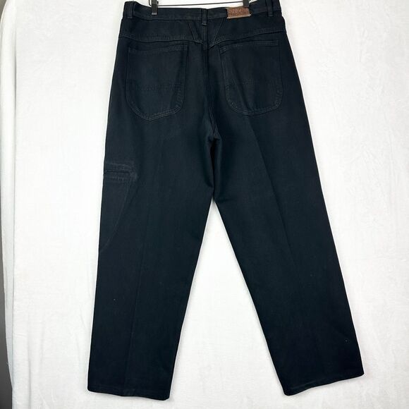 Marithe Francois Girbaud Vintage 90s Wide Leg Baggy Jeans Size 40x32 Black - Picture 2 of 6